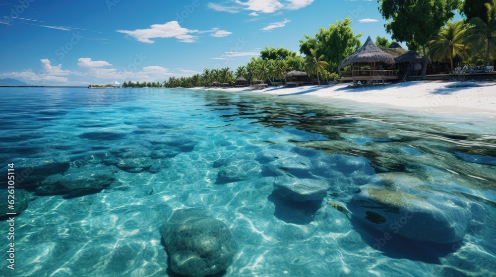 An aerial view of the Maldives' atolls, with coral reefs surrounding lagoons of different shades of blue, and white sandy beaches. An aerial view of the Maldives' atolls, with coral reefs surrounding lagoons of different shades of blue, and white sandy beaches.
