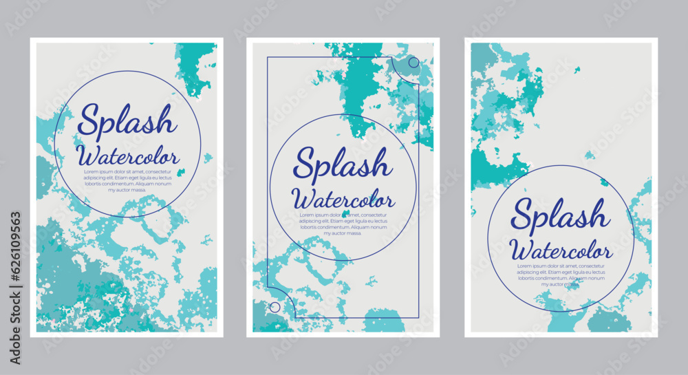Naklejka premium Modern hand drawn watercolor splash design