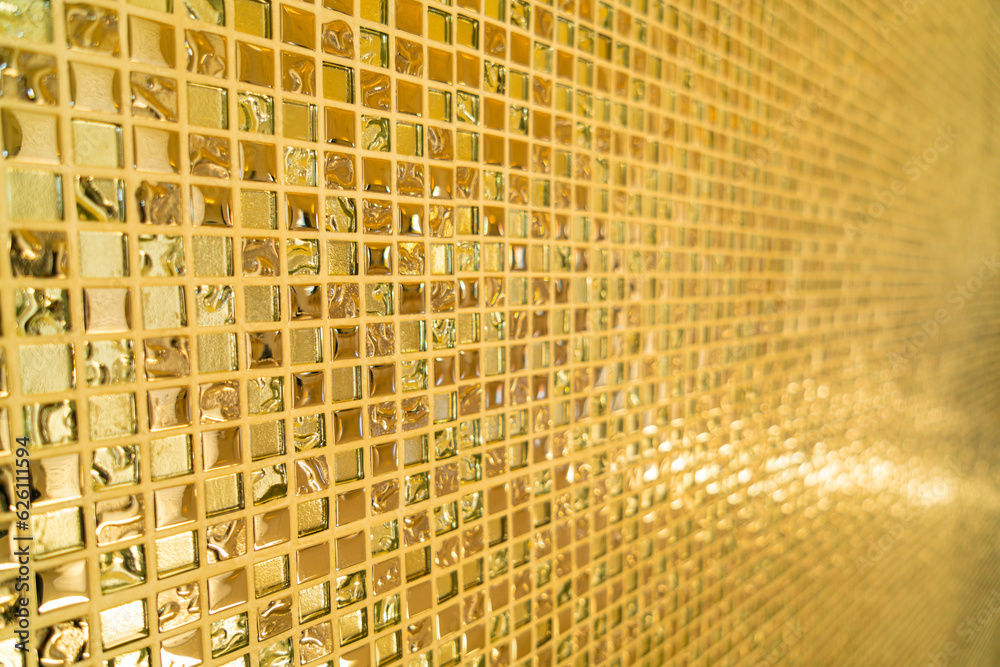 golden mosaic tile for wallpaper and background Stock Photo | Adobe Stock
