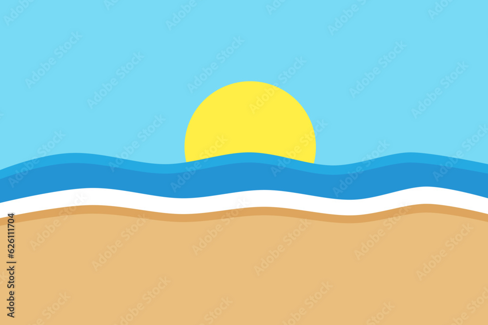 Minimal Summer Flat Design Background Minimal Summer Flat Design Background
