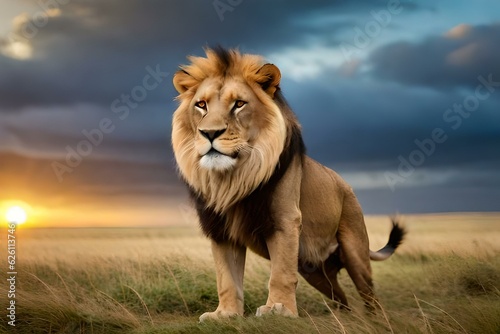lion in the wild and generated AI © Muhammad Sanwal