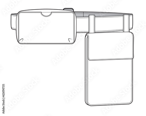 Utility belt flat drawing vector illustration template