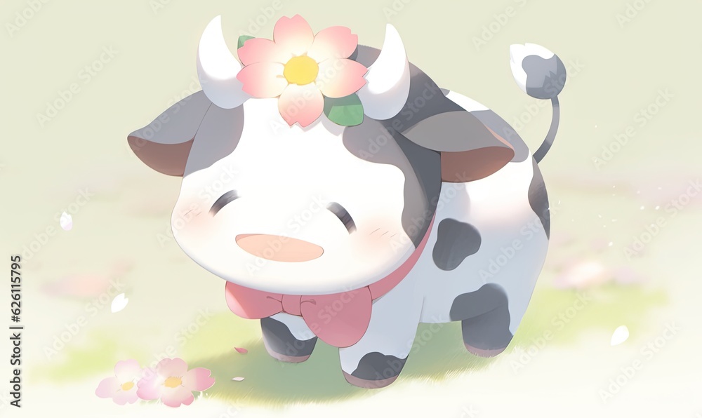 Obraz premium cute cow illustration 
