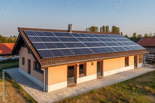 Wallpaper Mural Newly constructed homes with solar panels on the roof. Generative AI Torontodigital.ca