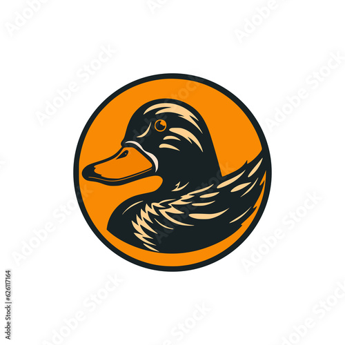 simple duck hunting hobby logo vector illustration template design