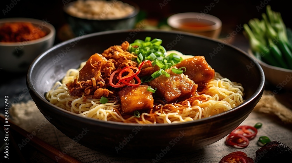 Indonesian bakmi ayam chicken noodles Generative AI Indonesian bakmi ayam chicken noodles Generative AI