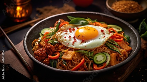Indonesian mie goreng spicy fried noodles Generative AI