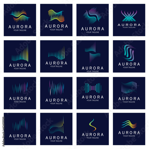 aurora logo design icon illustration vector template