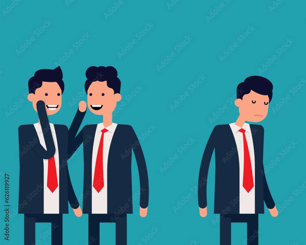 Fototapeta premium Gossip at Work. Vector illustration office colleagues concept, Friend, Bullying, Rude, Flat cartoon style design.