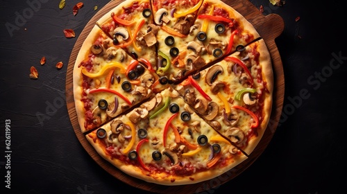 Delicious vegetarian pizza Generative AI