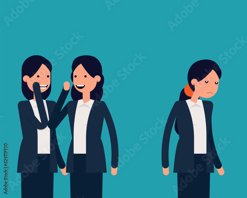 Gossip at Work. Vector illustration office colleagues concept, Friend, Bullying, Rude, Flat cartoon style design.