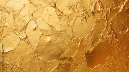 Elegant Metallic Gold Texture: Concrete Cracked Color Wallpaper