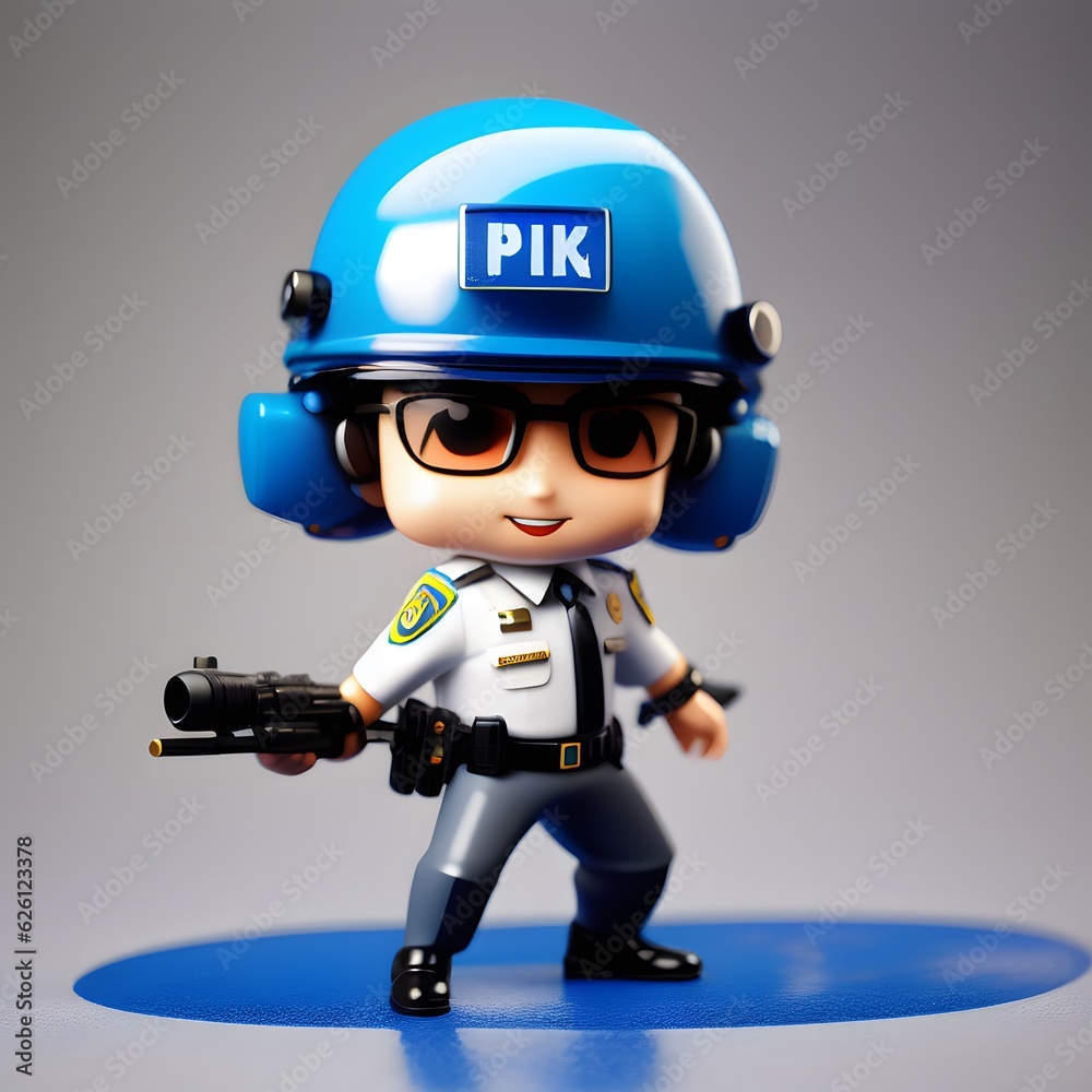 3d cute police chibi figure 3d cute police chibi figure