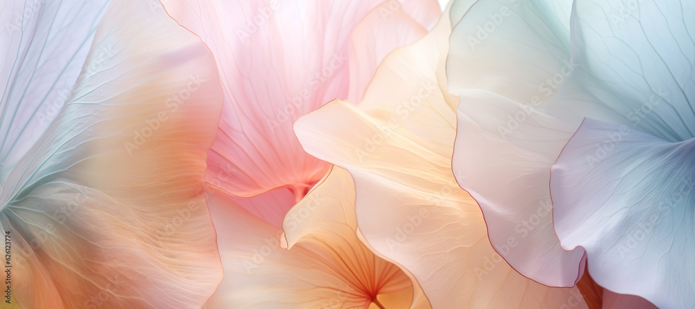 silky petals, pastel colors, closeup blossoms for background banner