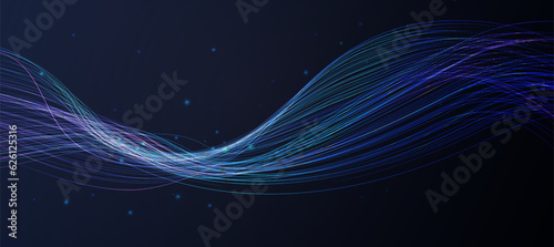 The Glowing digital background and fiber optic technology