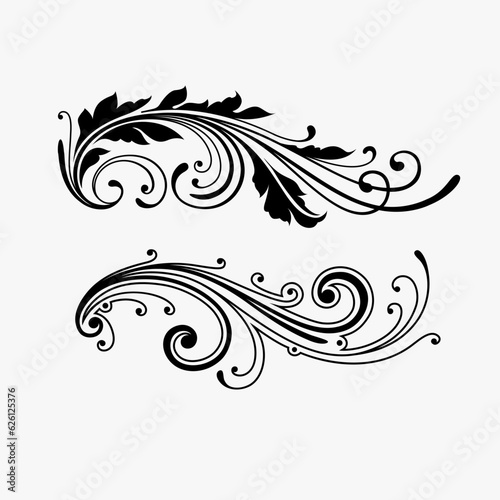 abstract floral design for print and cutting sticker