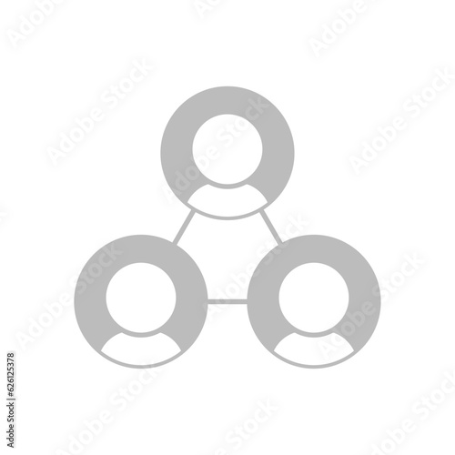 線で繋がっている3人のアイコン - 相関図･SNS･三角関係のイメージ素材
