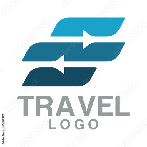 Simple illustration logo of Travel, Logistic business company.