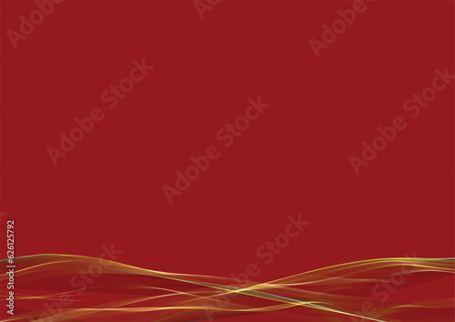 abstract background, Luxury golden wave line on red background with glitter light effects elements.