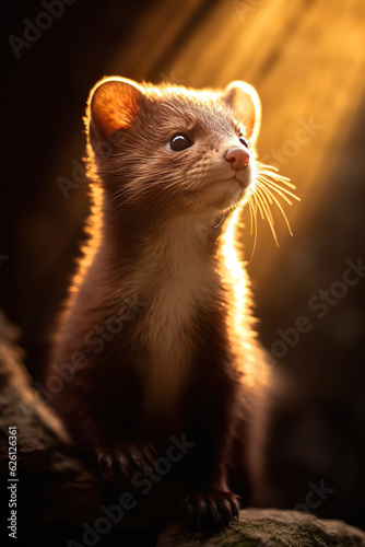 Brown mink portrait © Natalya