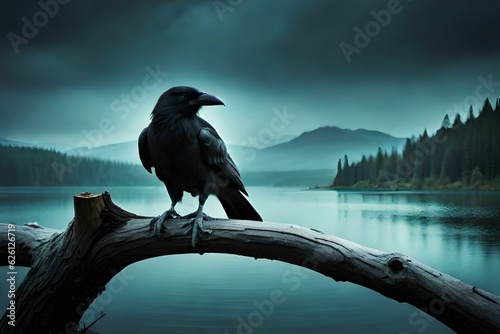 raven on a branch