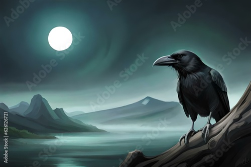 raven in the night