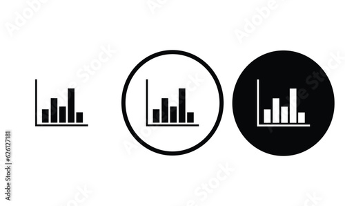 bar chart outline for web site design 
and mobile dark mode apps 
Vector illustration on a white background