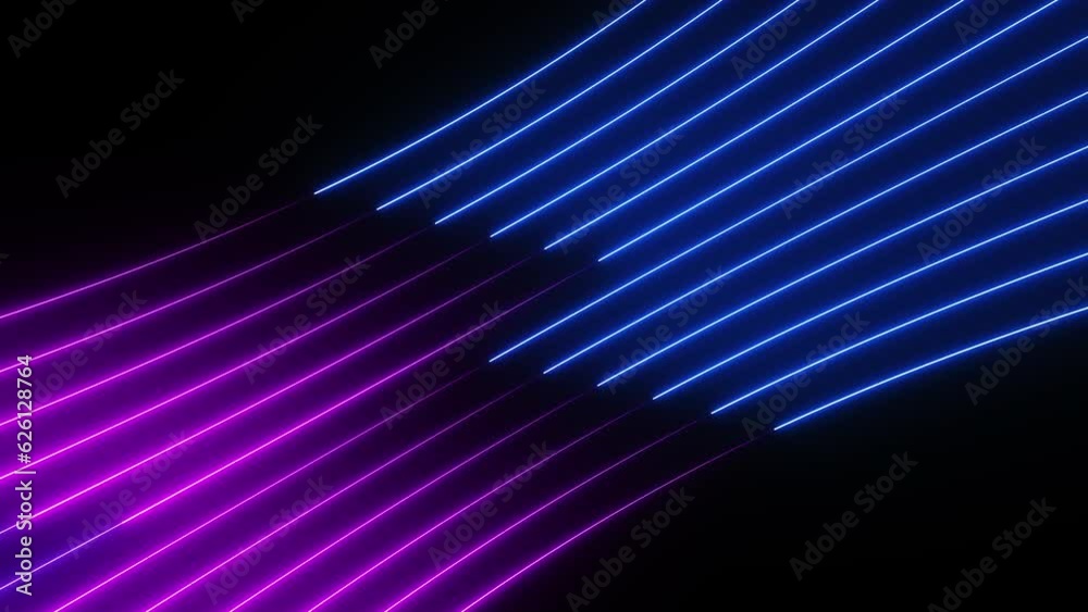 Abstract neon blue and purple laser lines motion background. Modern futuristic technology concept. seamless loop Abstract neon blue and purple laser lines motion background. Modern futuristic technology concept. seamless loop