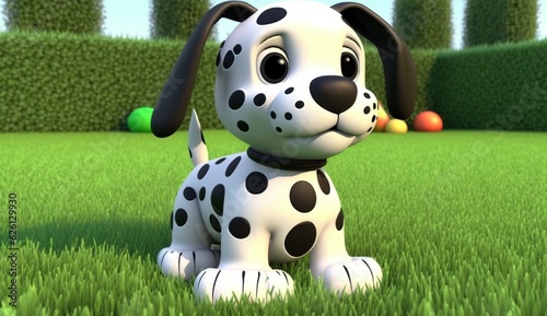 cartoon character animation dog football Ai Generative photo