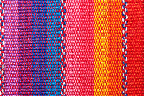 Vibrant Threads. Latin Tapestry. Colorful Woven Textile Background.