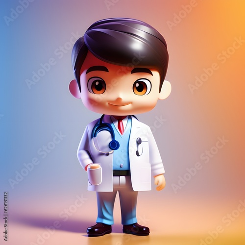 3D Cute Doctor Chibi Figure photo