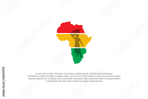african hunger poverty map shape village woman working silhouette african color logo