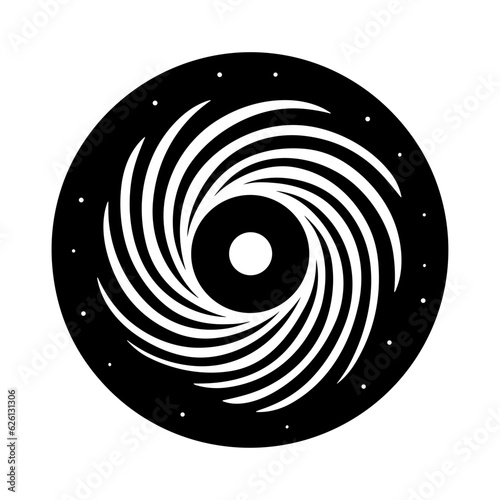 Black hole spiral space logo black silhouette svg vector