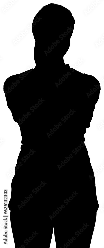 Digital png illustration of black silhouette of woman on transparent background