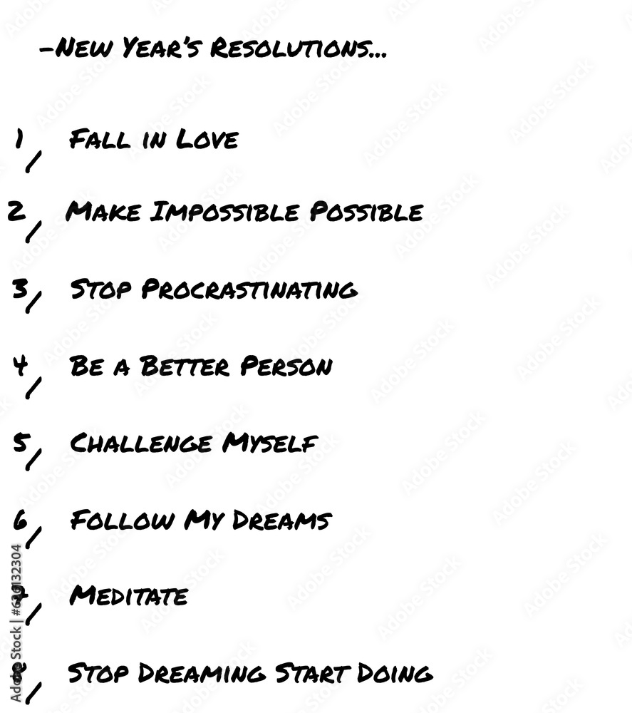 Digital png illustration of new year's resolutions text on transparent background