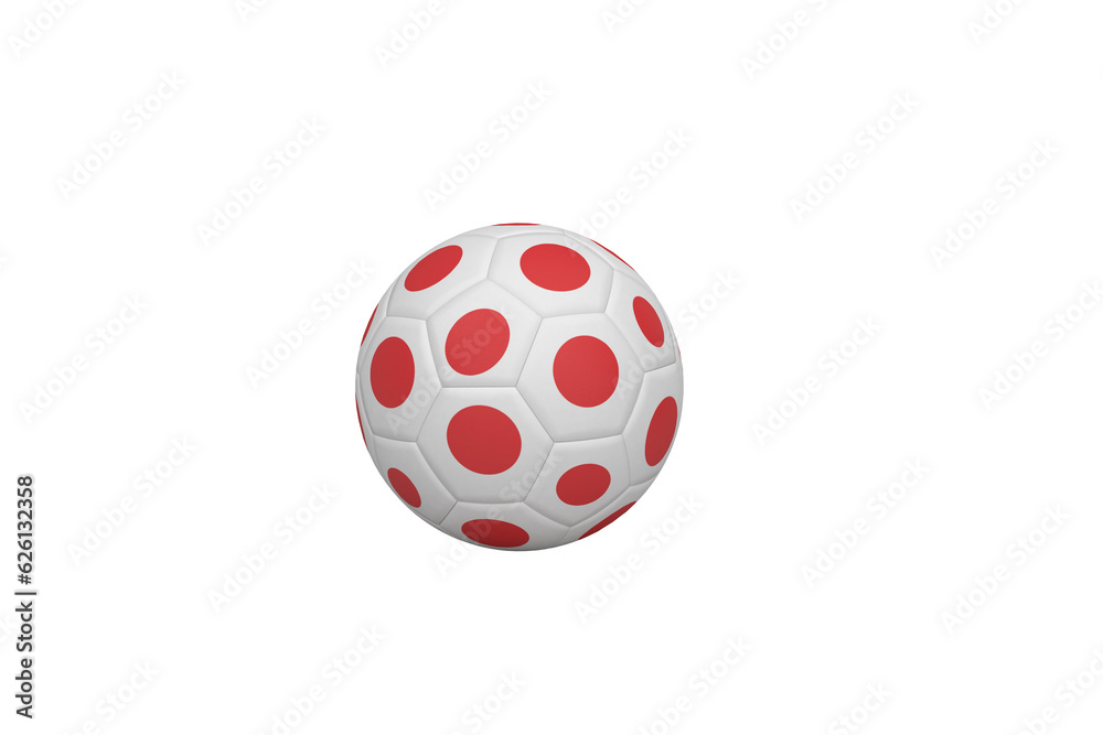 Digital png illustration of soccer ball with red dots on transparent background