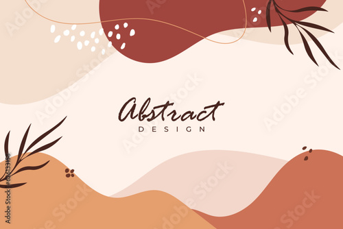 Hand draw abstract background modern template design.modern trendy minimal background with organic shape