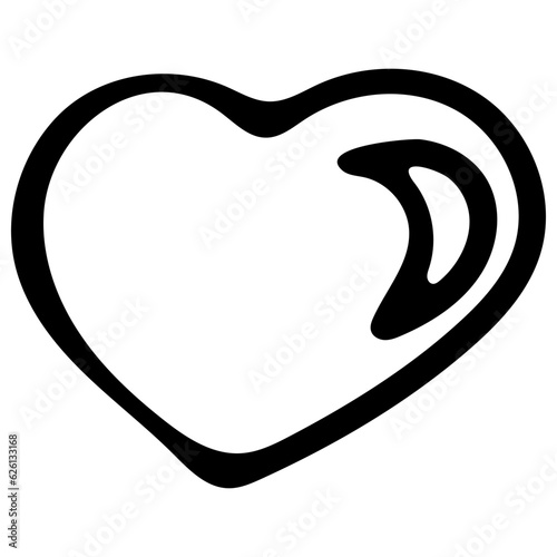 Heart Shape Vector. Love Illustration. Hand Drawn Design for Valentines day Card Background. Web Icon, Symbol, Sign. Romantic Wedding Invitation.