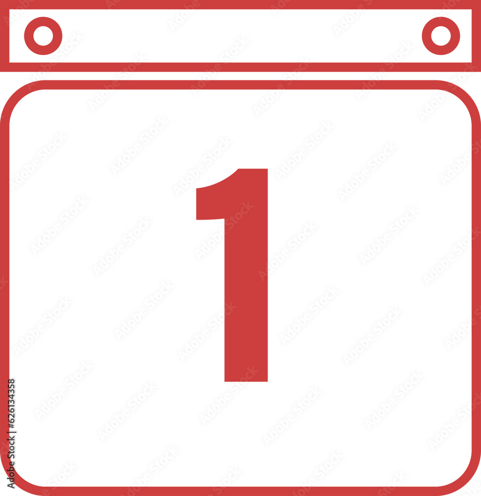 Digital png illustration of first day on red calendar on transparent background Digital png illustration of first day on red calendar on transparent background