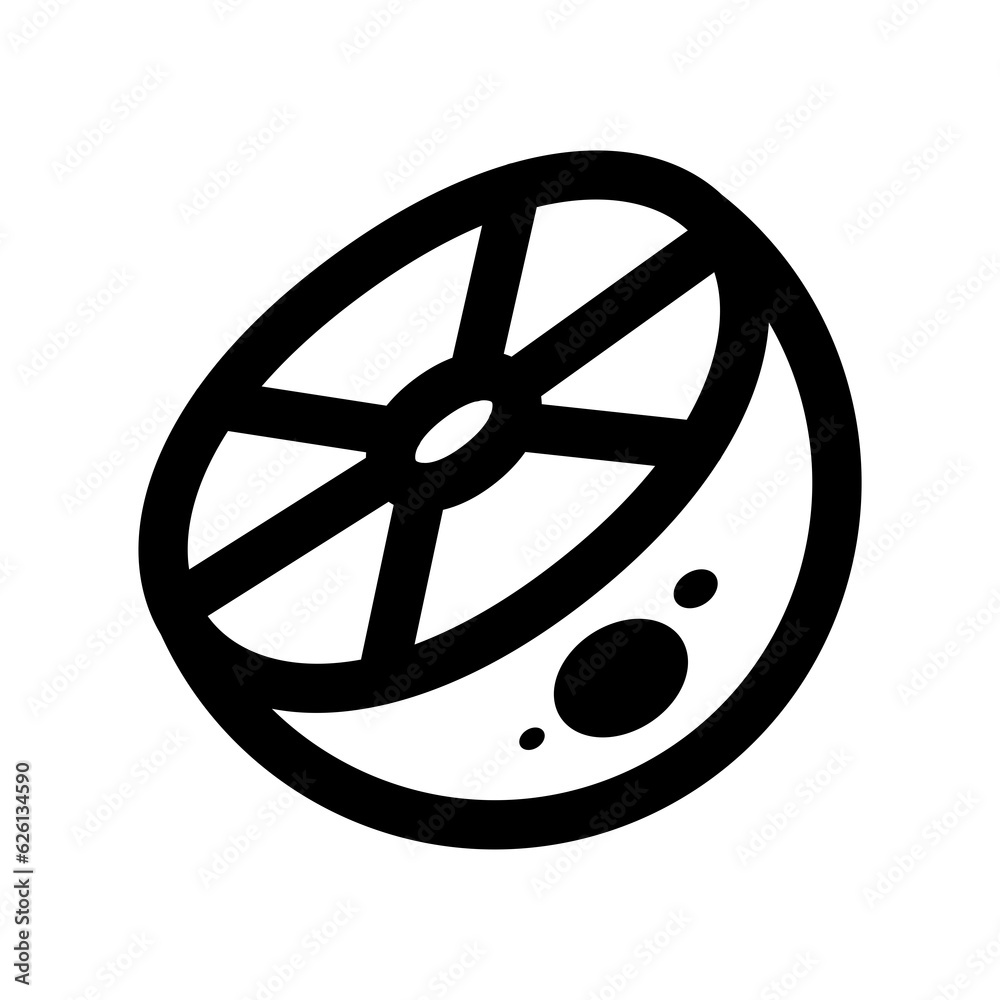 Obraz premium slice of fresh orange ver black and white color