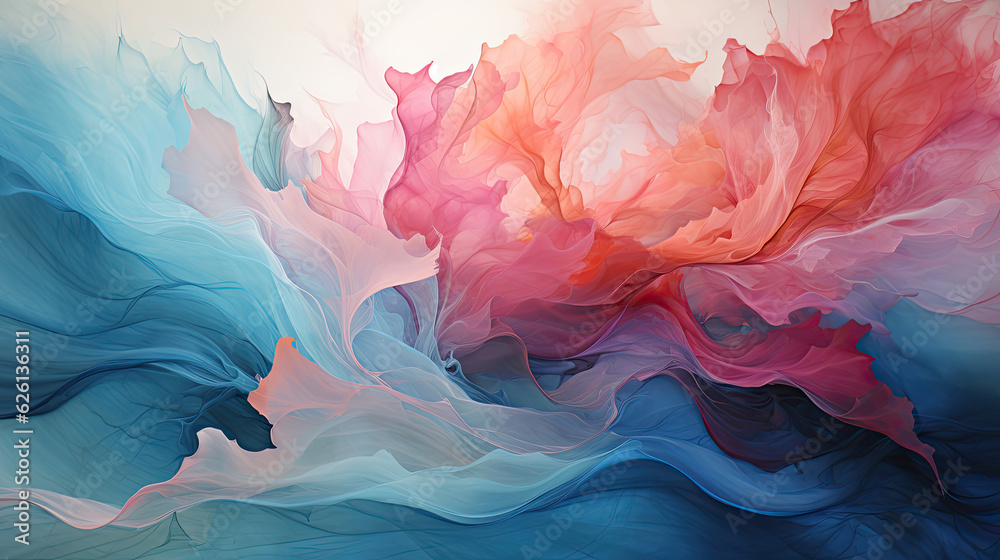 Abstract art embodying tranquility with serene colors