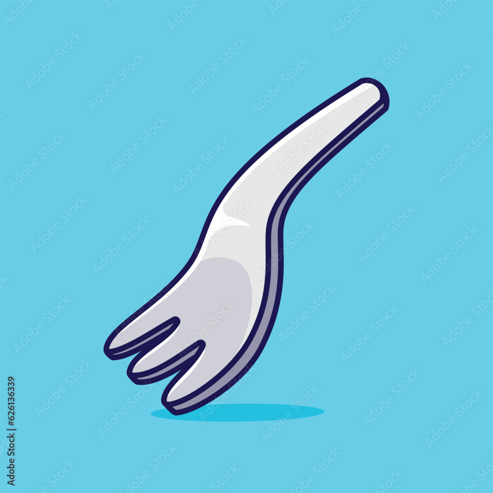 Fork simple cartoon vector illustration kitchen concept icon isolated Fork simple cartoon vector illustration kitchen concept icon isolated