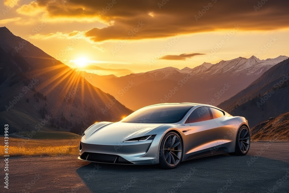 The realism of electric cars Futuristic sports cars on the highway Powerful acceleration of a super car on a night track with lights and trails. 3D illustrations. Realistic wide angle lens. The realism of electric cars Futuristic sports cars on the highway Powerful acceleration of a super car on a night track with lights and trails. 3D illustrations. Realistic wide angle lens.