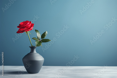 rose flower in pot green background