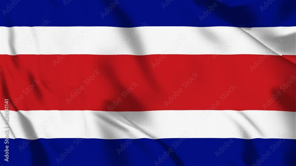 Costa Rica flag background with seamless looping animation in 60 fps Costa Rica flag background with seamless looping animation in 60 fps