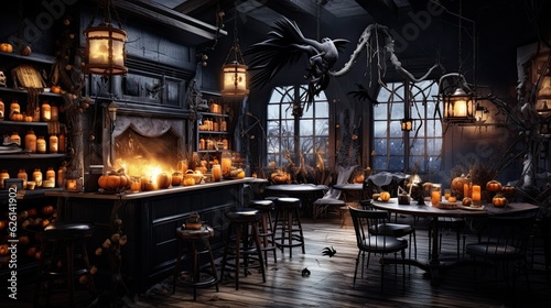 Celebrate Halloween in style at this coffee cafe with bewitching decorations. A delightful coffee experience awaits. © Postproduction
