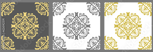 Set of classic seamless vector patterns. Collection of orient ornaments. Classic vintage backgrounds. Orient patterns