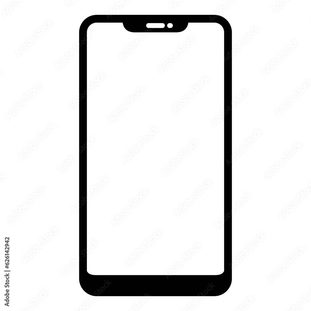 handphone glyph icon on transparent background handphone glyph icon on transparent background