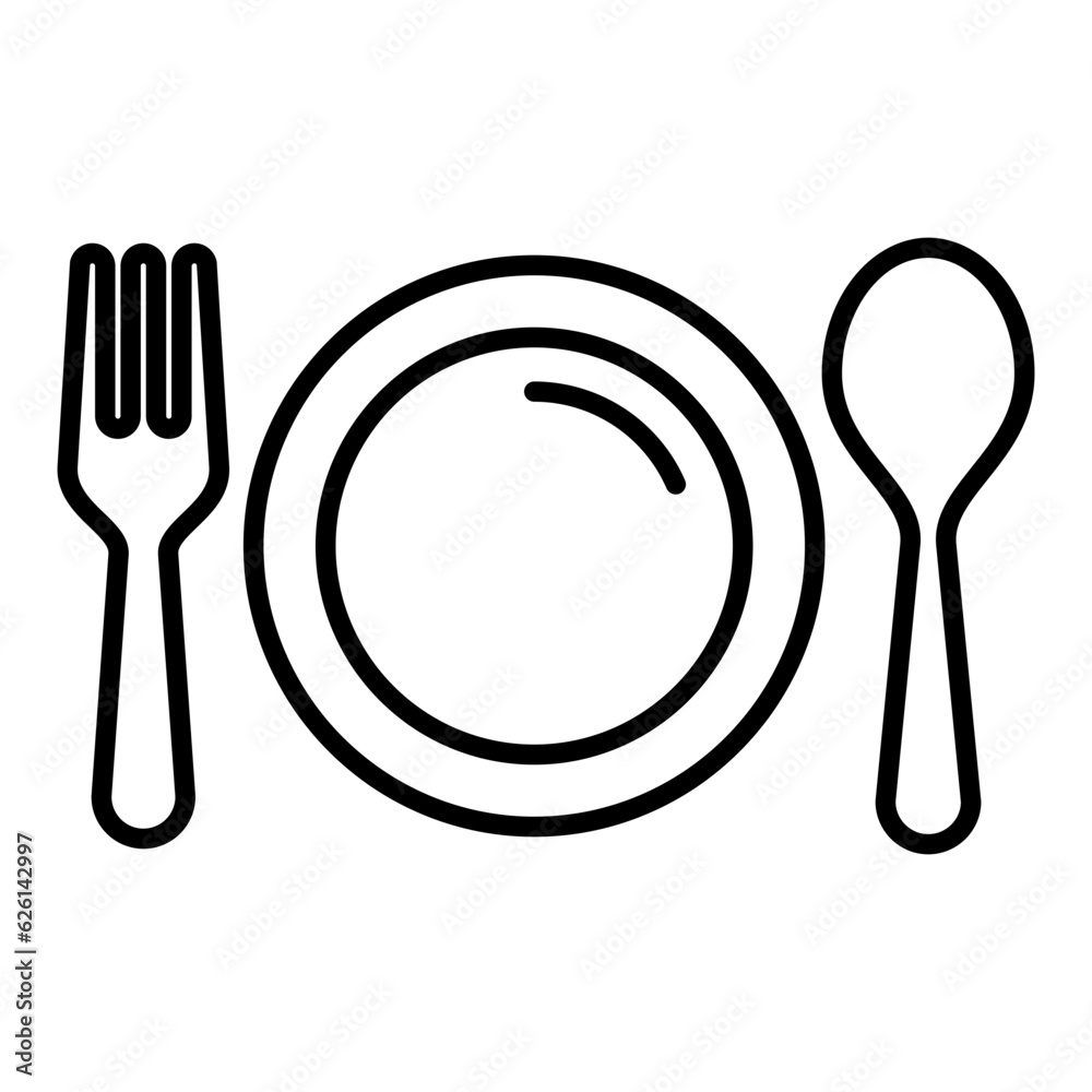 plate with spoon icon with transparent background plate with spoon icon with transparent background