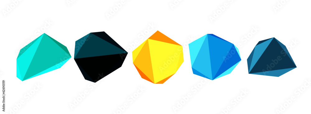 Abstract low poly stone design. Geometric 3d vector design element Abstract low poly stone design. Geometric 3d vector design element